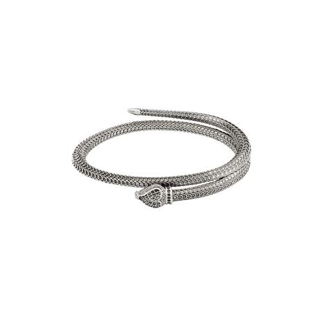 gucci garden snake motif chain|Gucci Garden Snake Aged Sterling Silver Bangle Bracelet.